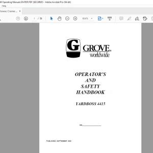 Manitowoc Grove Yardboss 4415 Crane Operator Manual PDF