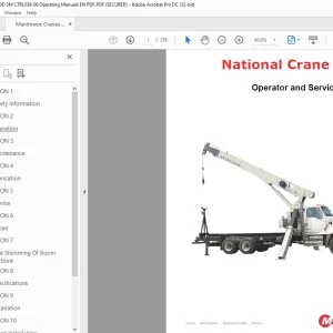 Manitowoc National Crane 800D Operator & Service Manual - PDF DOWNLOAD