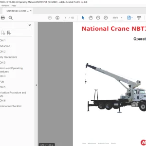 Manitowoc National Crane NBT30H-2 Operator Manual PDF