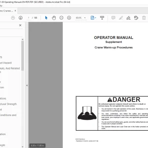 Manitowoc National Cranes 600E Telescoping Crane Operator's Manual PDF