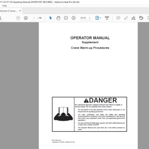 Manitowoc National Cranes NC500E2 Operator Manual PDF