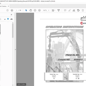 Manitowoc Grove CraneSTAR System Operator's Manual 3112745 PDF
