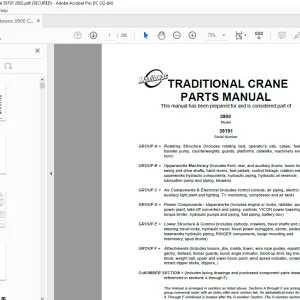 Manitowoc Traditional 3900 Parts Manual SN 39191 - PDF DOWNLOAD