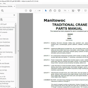 Manitowoc Traditional Crane 2900WC Parts Manual SN 29506 - PDF DOWNLOAD