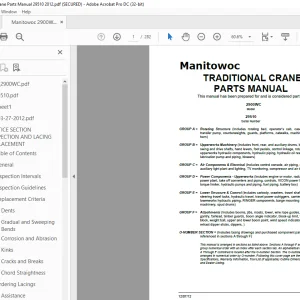 Manitowoc Traditional Crane 2900WC Parts Manual SN 29510 - PDF DOWNLOAD