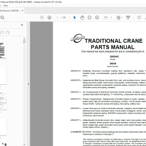 Manitowoc Traditional Crane 2900WC Parts Manual SN 29538 - PDF DOWNLOAD