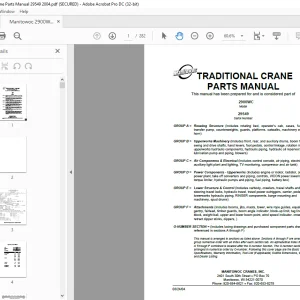 Manitowoc Traditional Crane 2900WC Parts Manual SN 29549 - PDF DOWNLOAD