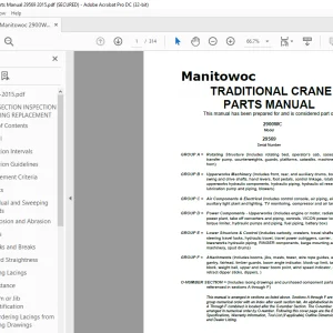 Manitowoc Traditional Crane 2900WC Parts Manual SN 29569 - PDF DOWNLOAD