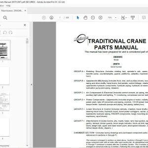 Manitowoc Traditional Crane 2900WC Parts Manual SN 29570 - PDF DOWNLOAD