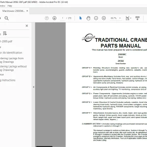 Manitowoc Traditional Crane 2900WC Parts Manual SN 29582 - PDF DOWNLOAD
