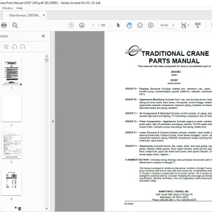 Manitowoc Traditional Crane 2900WC Parts Manual SN 29587 - PDF DOWNLOAD