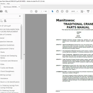 Manitowoc Traditional Crane 2900WC Parts Manual SN 29596 PDF