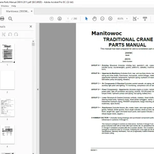 Manitowoc Traditional Crane 2900WC Parts Manual SN 29616 - PDF DOWNLOAD