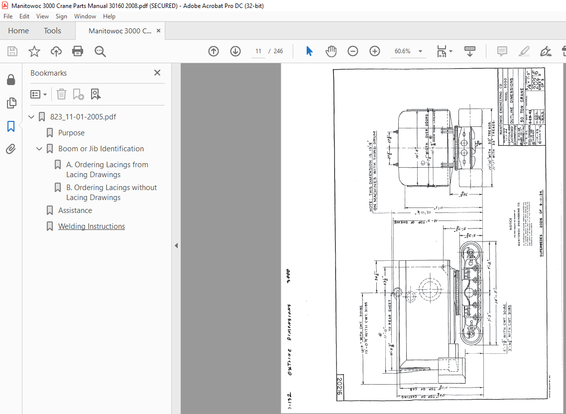 Manitowoc Traditional Crane 3000 Parts Manual SN 30160 - PDF DOWNLOAD ...