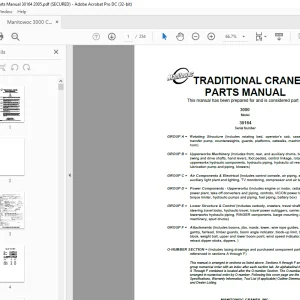 Manitowoc Traditional Crane 3000 Parts Manual SN 30164 - PDF DOWNLOAD