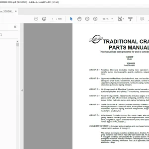 Manitowoc Traditional Crane 3000W Parts Manual SN 3000999 - PDF DOWNLOAD