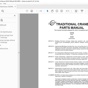 Manitowoc Traditional Crane 3000W Parts Manual SN 30229 - PDF DOWNLOAD