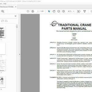 Manitowoc Traditional Crane 3000W Parts Manual SN 30301 - PDF DOWNLOAD