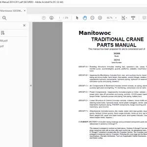 Manitowoc Traditional Crane 3000W Parts Manual SN 30314 - PDF DOWNLOAD