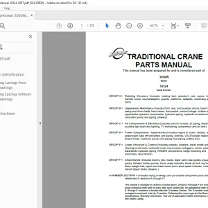 Manitowoc Traditional Crane 3000W Parts Manual SN 30324 - PDF DOWNLOAD