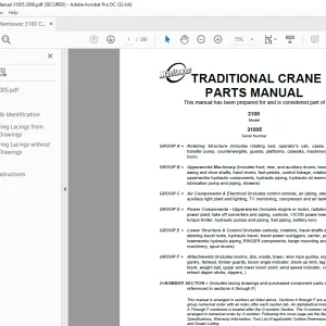 Manitowoc Traditional Crane 3100 Parts Manual SN 31005 - PDF DOWNLOAD