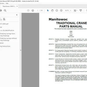 Manitowoc Traditional Crane 3500 Parts Manual SN 35087 - PDF DOWNLOAD