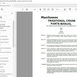 Manitowoc Traditional Crane 3500 Parts Manual SN 35182 - PDF DOWNLOAD