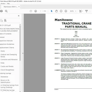 Manitowoc Traditional Crane 3500 Parts Manual SN 3889 - PDF DOWNLOAD