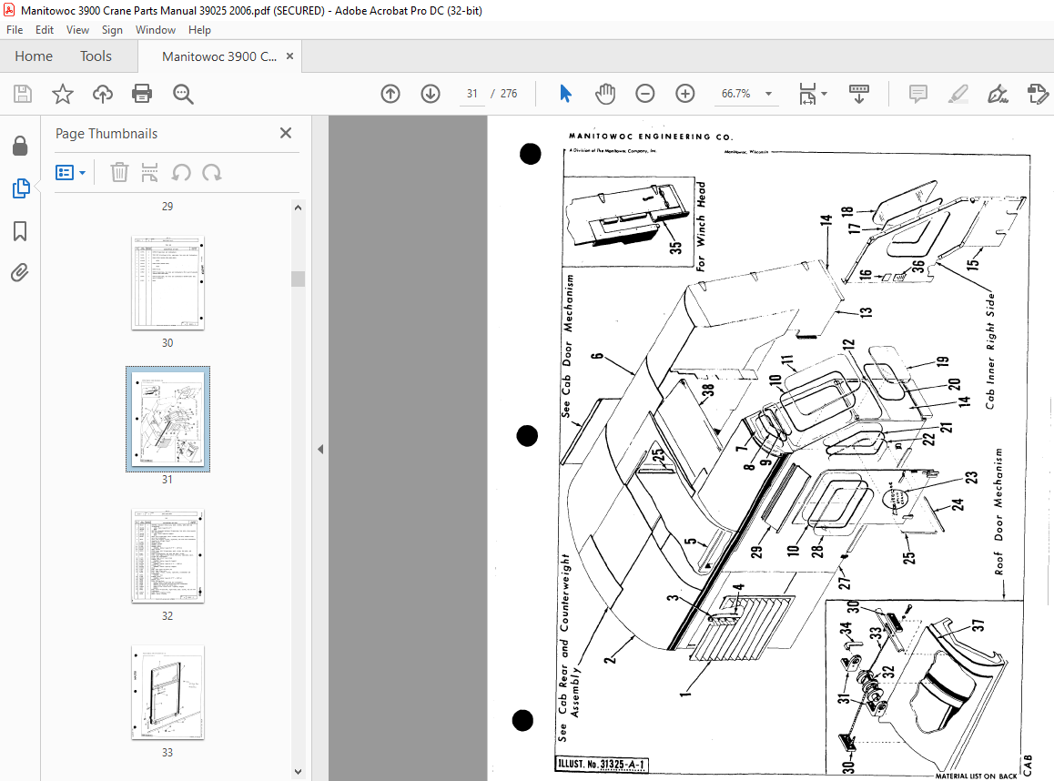 Manitowoc Traditional Crane 3900 Parts Manual SN 39025 - PDF DOWNLOAD ...