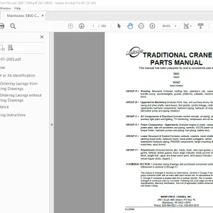 Manitowoc Traditional Crane 3900 Parts Manual SN 39067 - PDF DOWNLOAD