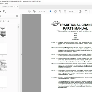 Manitowoc Traditional Crane 3900 Parts Manual SN 39130 - PDF DOWNLOAD