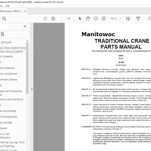 Manitowoc Traditional Crane 3900 Parts Manual SN 39189 - PDF DOWNLOAD