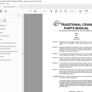 Manitowoc Traditional Crane 3900 Parts Manual SN 39192 - PDF DOWNLOAD
