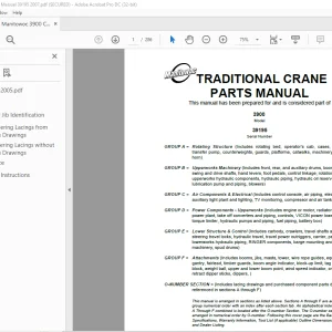 Manitowoc Traditional Crane 3900 Parts Manual SN 39195 - PDF DOWNLOAD