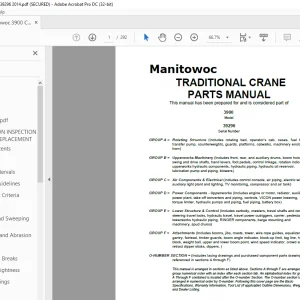 Manitowoc Traditional Crane 3900 Parts Manual SN 39296 - PDF DOWNLOAD