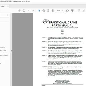 Manitowoc Traditional Crane 3900 Parts Manual SN 39314 - PDF DOWNLOAD
