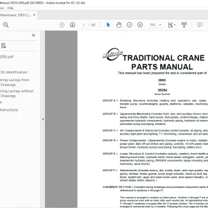 Manitowoc Traditional Crane 3900 Parts Manual SN 39354 - PDF DOWNLOAD