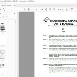 Manitowoc Traditional Crane 3900 Parts Manual SN 39389 - PDF DOWNLOAD
