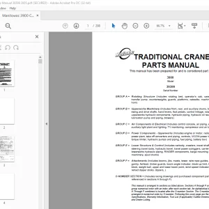 Manitowoc Traditional Crane 3900 Parts Manual SN 39399 - PDF DOWNLOAD