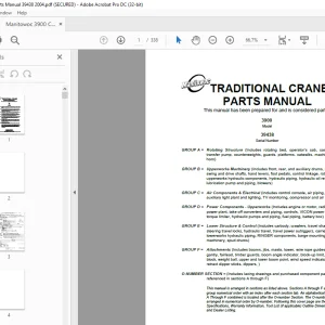 Manitowoc Traditional Crane 3900 Parts Manual SN 39438 - PDF DOWNLOAD