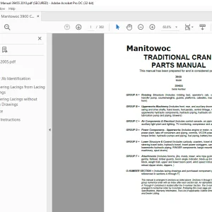 Manitowoc Traditional Crane 3900 Parts Manual SN 39455 PDF