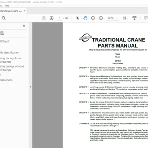 Manitowoc Traditional Crane 3900 Parts Manual SN 39463 - PDF DOWNLOAD