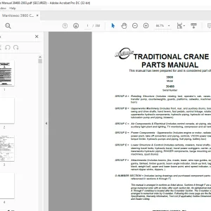 Manitowoc Traditional Crane 3900 Parts Manual SN 39488 - PDF DOWNLOAD