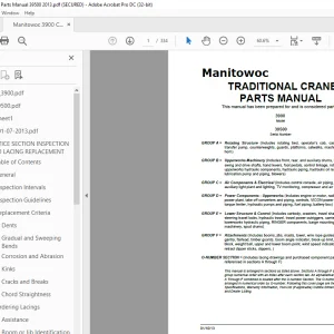Manitowoc Traditional Crane 3900 Parts Manual SN 39500 PDF