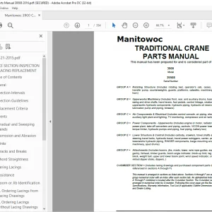 Manitowoc Traditional Crane 3900 Parts Manual SN 39508 PDF