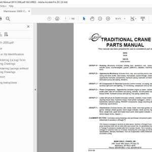 Manitowoc Traditional Crane 3900 Parts Manual SN 39518 - PDF DOWNLOAD