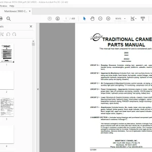 Manitowoc Traditional Crane 3900 Parts Manual SN 39553 - PDF DOWNLOAD