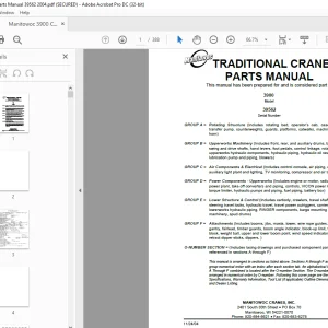 Manitowoc Traditional Crane 3900 Parts Manual SN 39562 - PDF DOWNLOAD