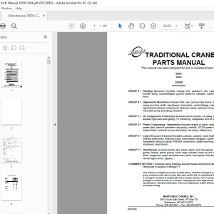Manitowoc Traditional Crane 3900 Parts Manual SN 39580 - PDF DOWNLOAD