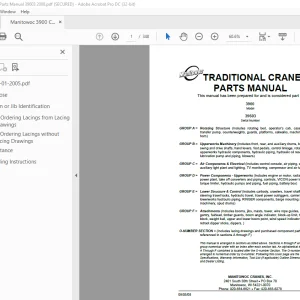 Manitowoc Traditional Crane 3900 Parts Manual SN 39603 - PDF DOWNLOAD